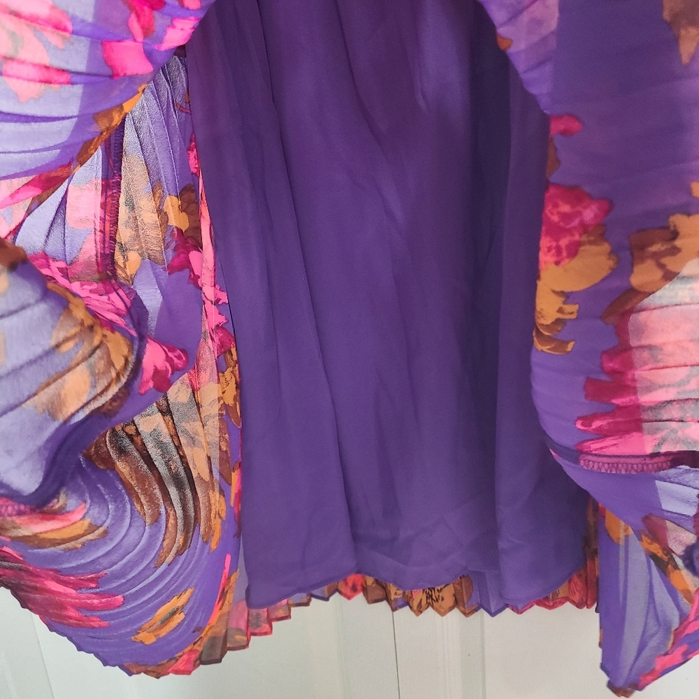Sofia Vergara Women's Colorful Floral‎ Print Satin Midi Maxi Dress - Picture 13 of 16